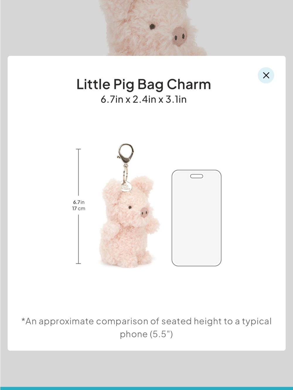 Authentic Jellycat Blush Pink Pig Bag Charm 🐷✨ - Picture 8 of 9